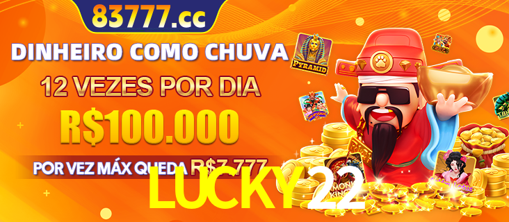 Banner do programa de recompensas Recomende para amigos do LUCKY22, detalhando os bônus por convidar amigos, com prêmios que chegam a R$288.888.