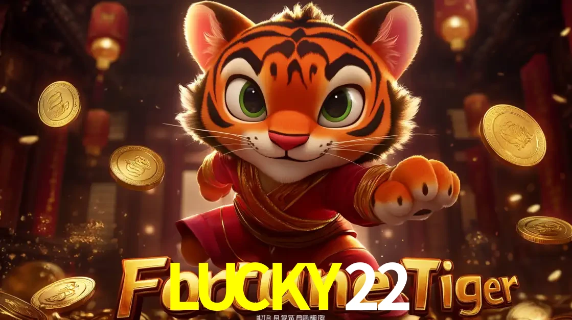 O carismático mascote do jogo de slot Fortune Tiger, um tigre fofo em pose de artes marciais, pronto para trazer sorte e multiplicadores de ganhos no cassino online LUCKY22.