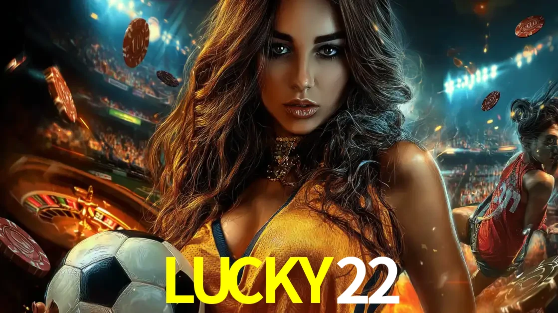 Mulher segurando uma bola de futebol em uma montagem que mistura a paixão esportiva com a emoção da roleta de cassino, tudo disponível na plataforma LUCKY22.